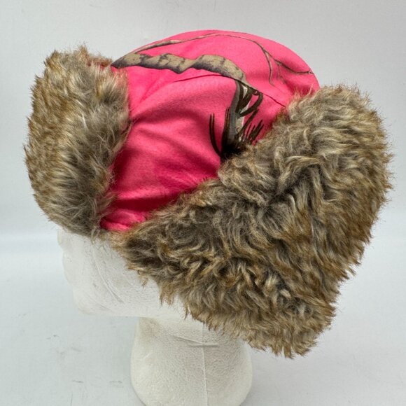 Hot Shot Realtree Women Insulated Trapper w/ Faux Fur One Size Pink Camo Outdoor - Picture 5 of 11